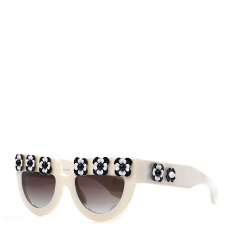 PRADA Acetate Flower Poeme Sunglasses SPR26P White